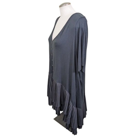 In Every Story Penningtons Short Sleeve Dress Black Plus 4X Pleated Hem Popover - Picture 3 of 6